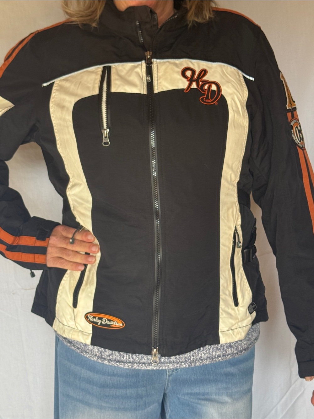 Harley-Davidson Black, Cream & Orange Women’s Utility Jacket